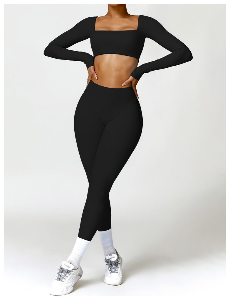Eclipse Longsleeve Top & Leggings Set Black