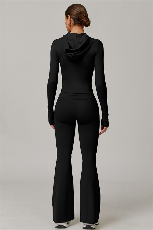 The Lumina Hooded Jacket Flared Leggings 2-Piece Set UPF 50+