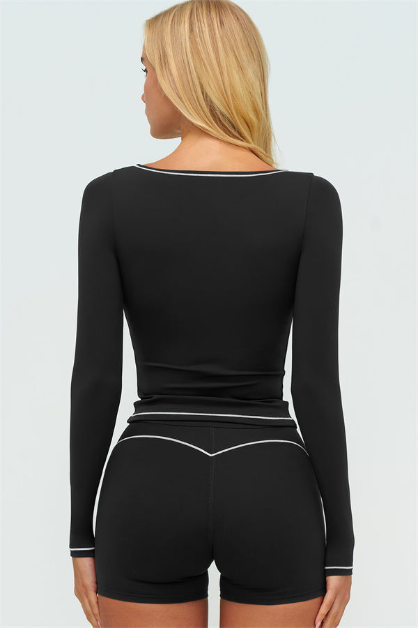 The Amara Long Sleeve T-shirt Shorts 2-Piece Set