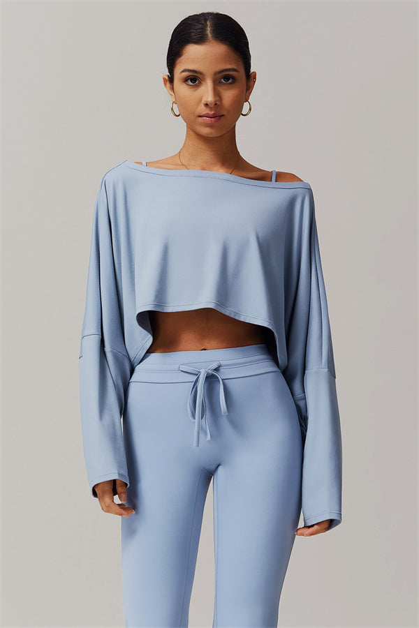 The Resonate Drift Cropped Pullover Flared Leggings 2-Piece Set