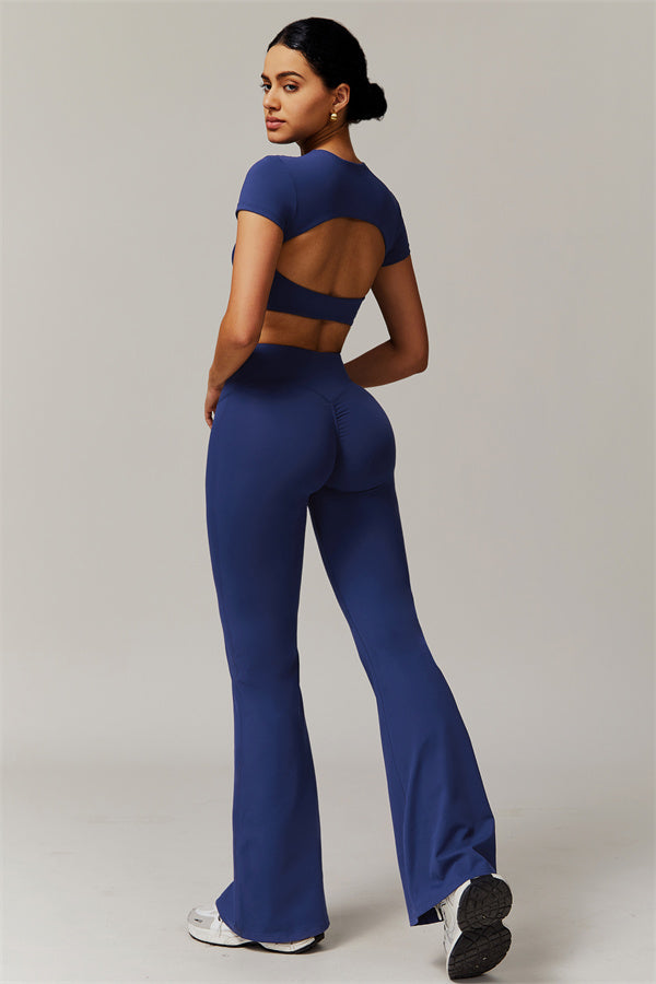 The Delicate Crop Top Flared Leggings 2-Piece Set