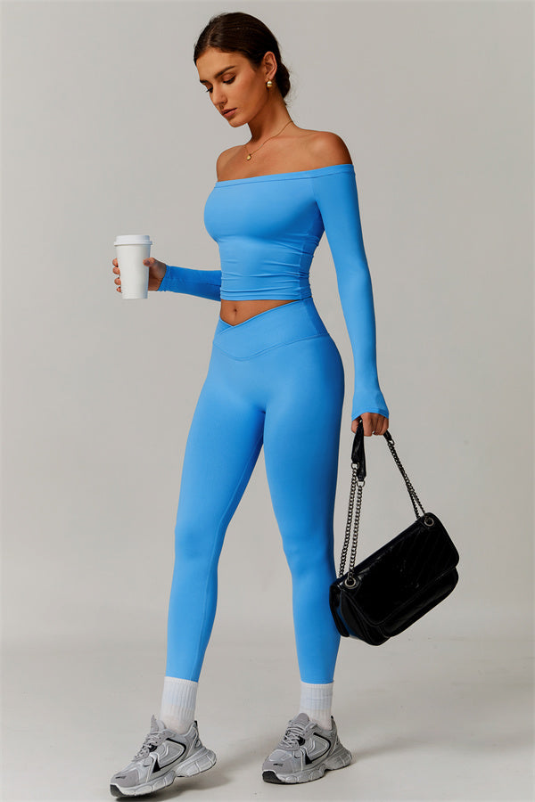 The Vivid Long Sleeve Crop Top Leggings 2-Piece Set