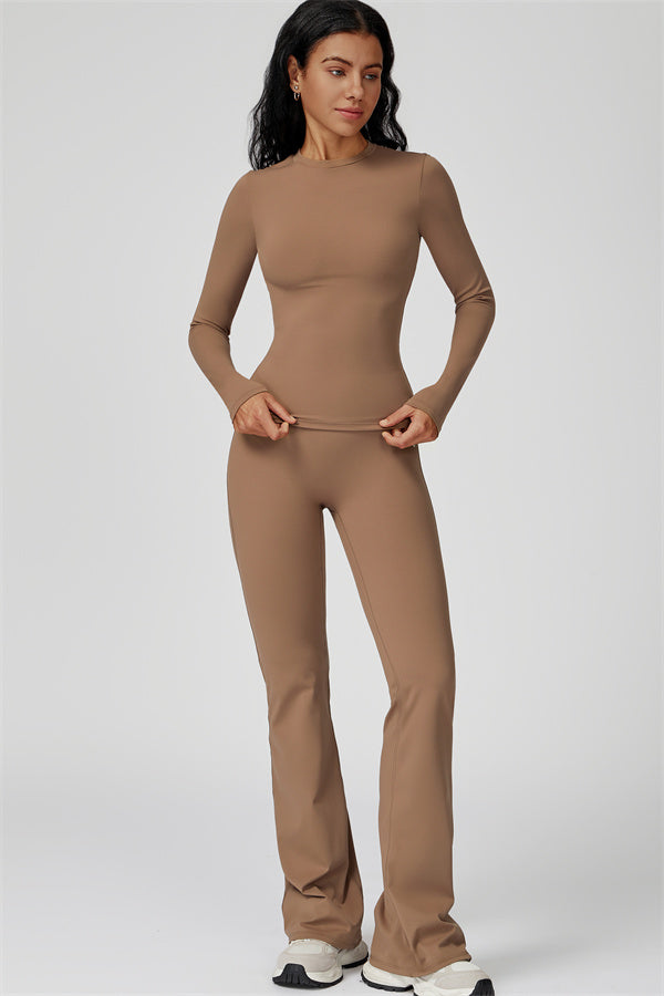 The Oasis Long Sleeve T-shirt Flared Leggings 2-Piece Set