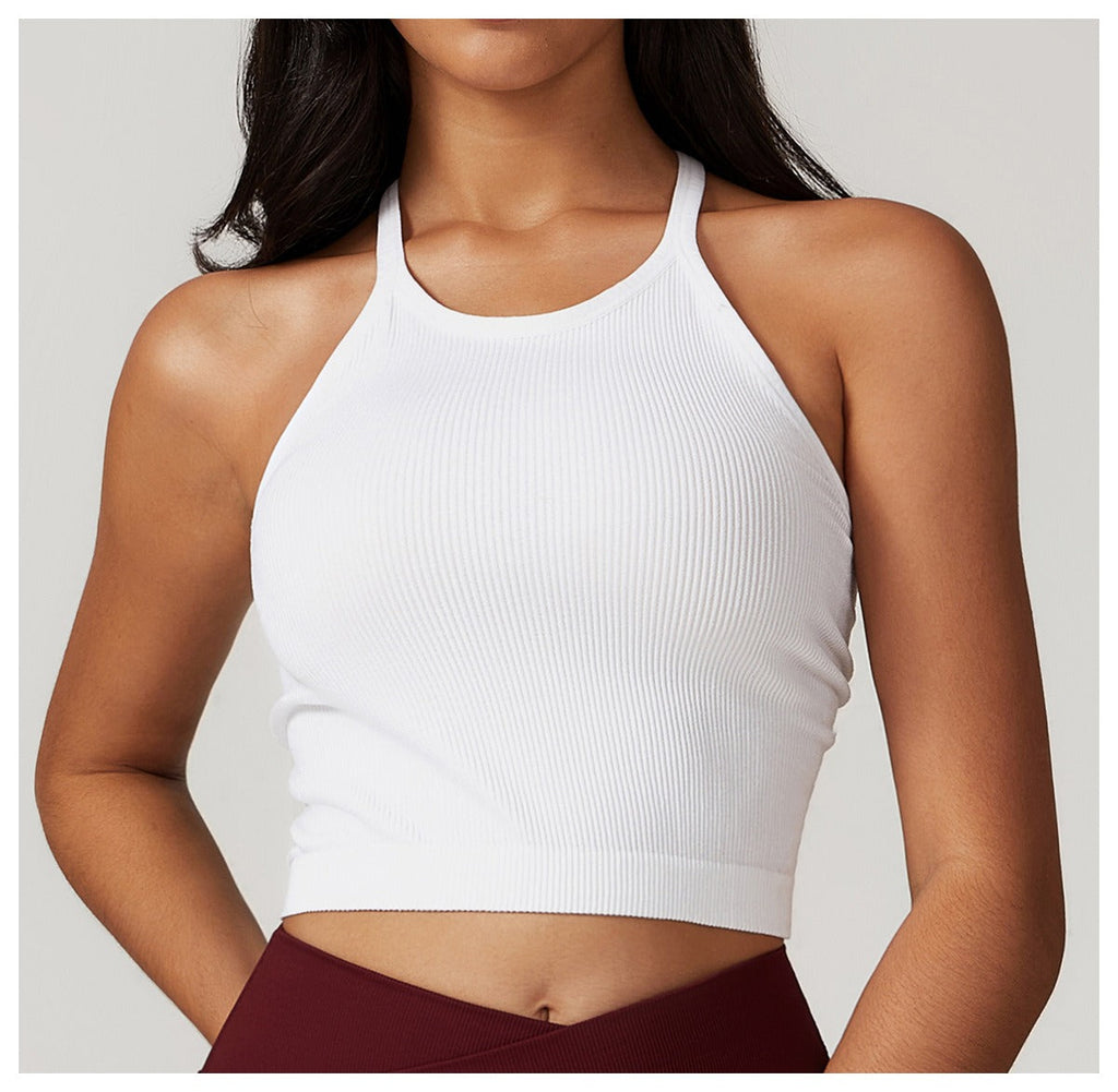 Etta Micro Ribbed Top White