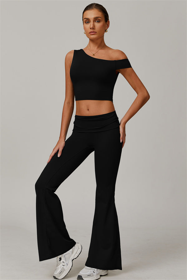 The Pearl Crop Top Flared Leggings 2-Piece Set