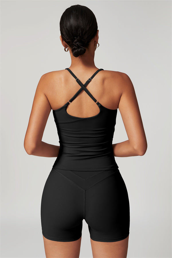 The Enigma Cross Back Vest Shorts 2-Piece Set