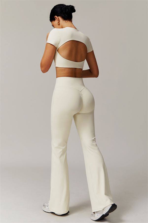 The Delicate Crop Top Flared Leggings 2-Piece Set