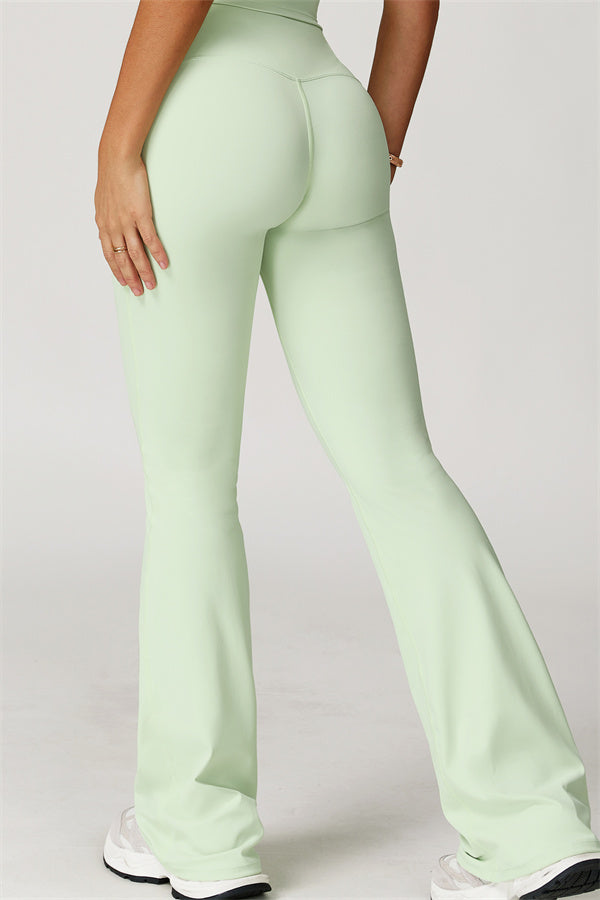 The Quest Cross Back Crop Top Flared Leggings 2-Piece Set