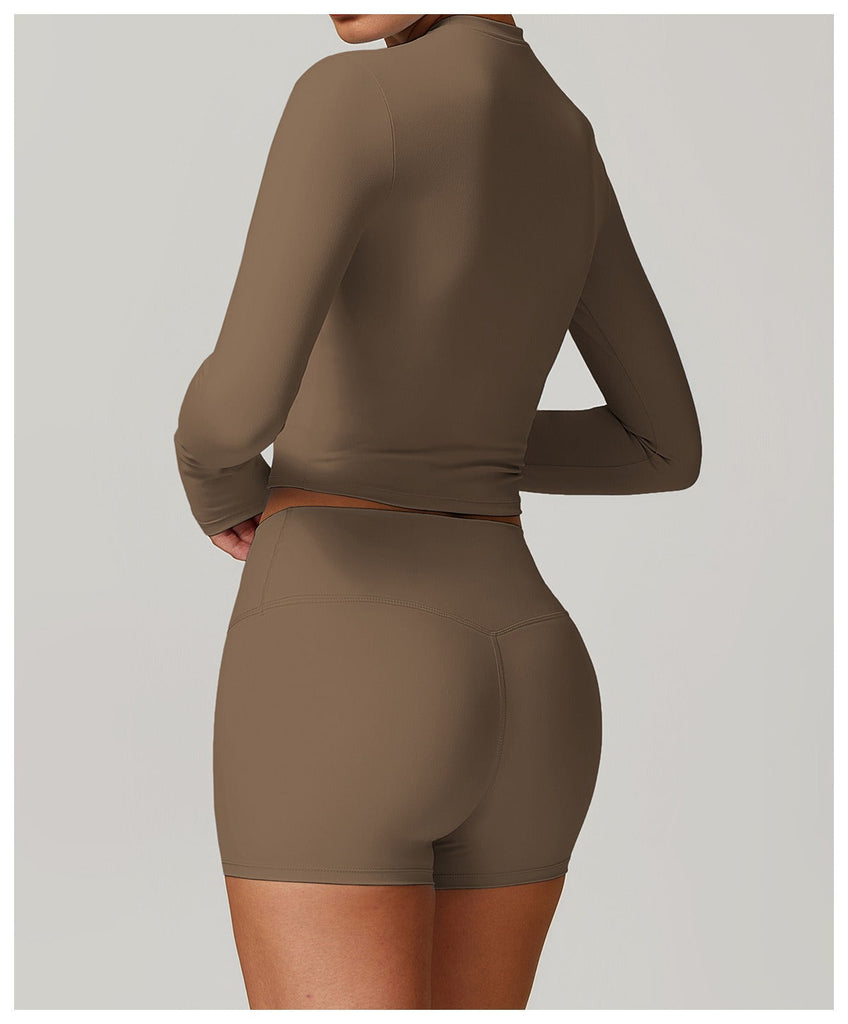 Butter Longsleeve Crop Top & Shorts Set