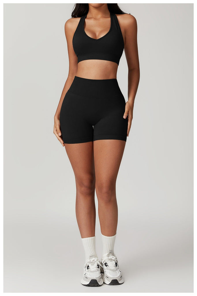 Avery Halter Top & Shorts Set Black