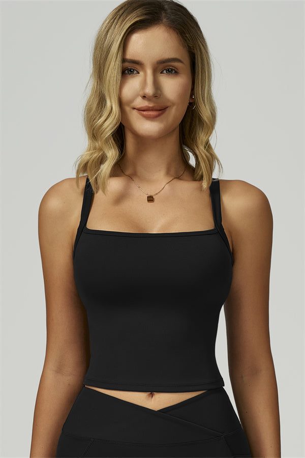 The Flourish Crop Tank Black