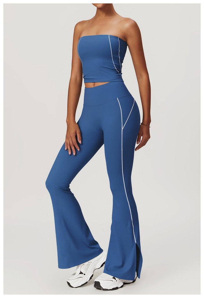 Celeste Panel Tube Top & Flared Set Marine navy