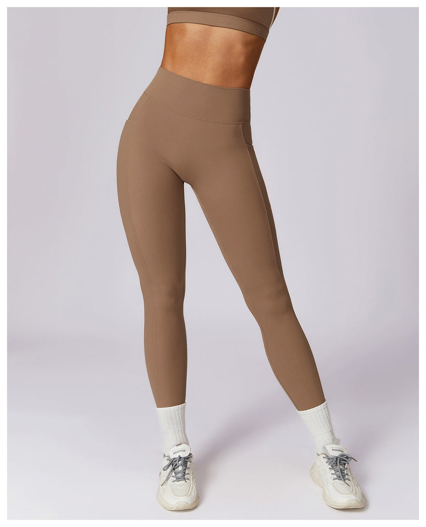 Gillian Side Pockets Leggings Coffee