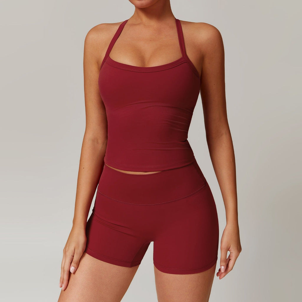 Butter Tank & Shorts Set Wine