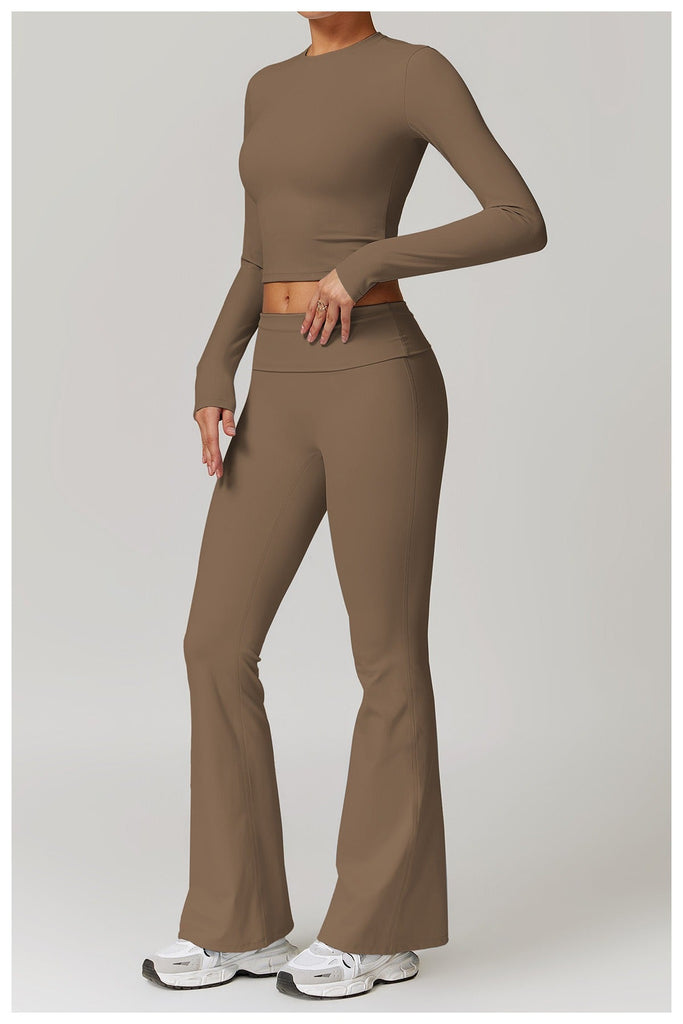 Butter Longsleeve Crop Top & Flared Set