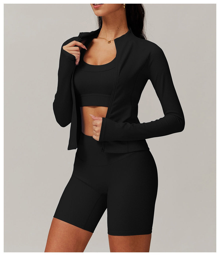 Casey Longsleeve Zip Top & Shorts Set