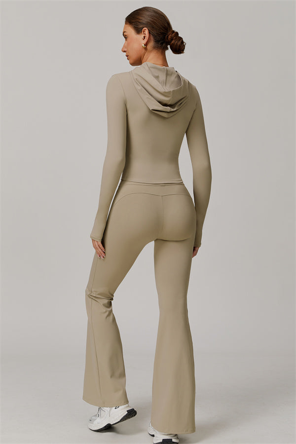 The Lumina Hooded Jacket Flared Leggings 2-Piece Set UPF 50+