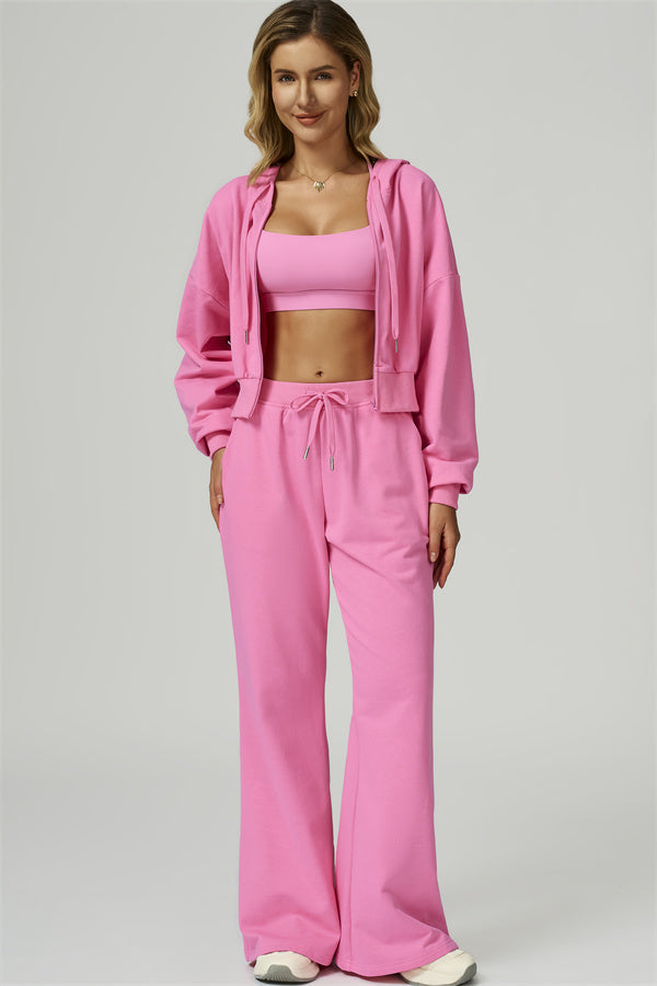 The FlexFit Crop Hoodie Pants 2-Piece Set