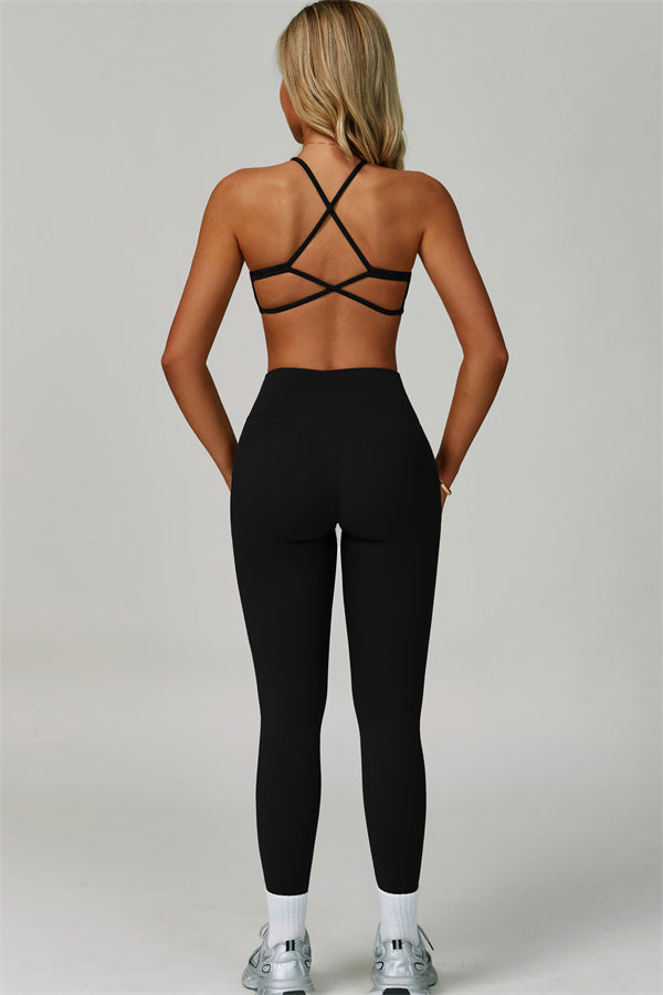 The Bold Cross Back Sports Bra Leggings 2-Piece Set