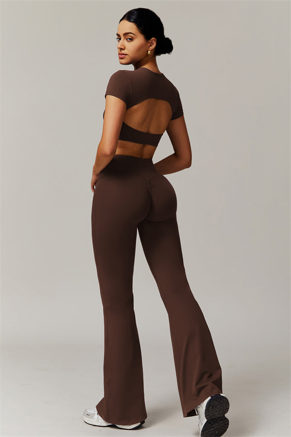 The Delicate Crop Top Flared Leggings 2-Piece Set