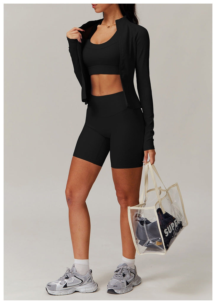 Casey Longsleeve Zip Top & Shorts Set