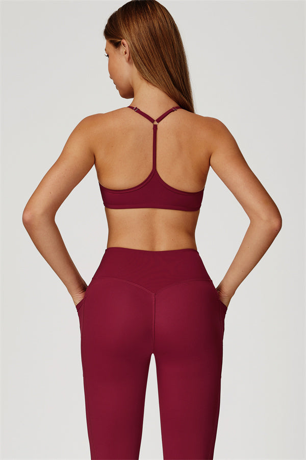 The Propel Sports Bra Leggings 2-Piece Set Burgundy