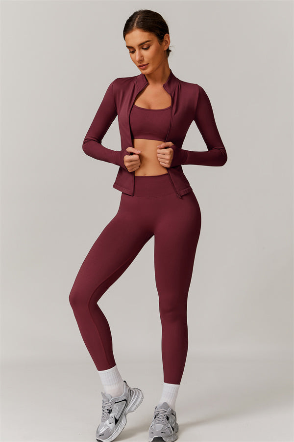 The Nova Luxe Jacket Sports Bra Leggings 3-Piece Set