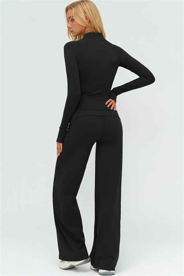 The Twirl Zip Jacket Halter Tank Top Leggings 3-Piece Set