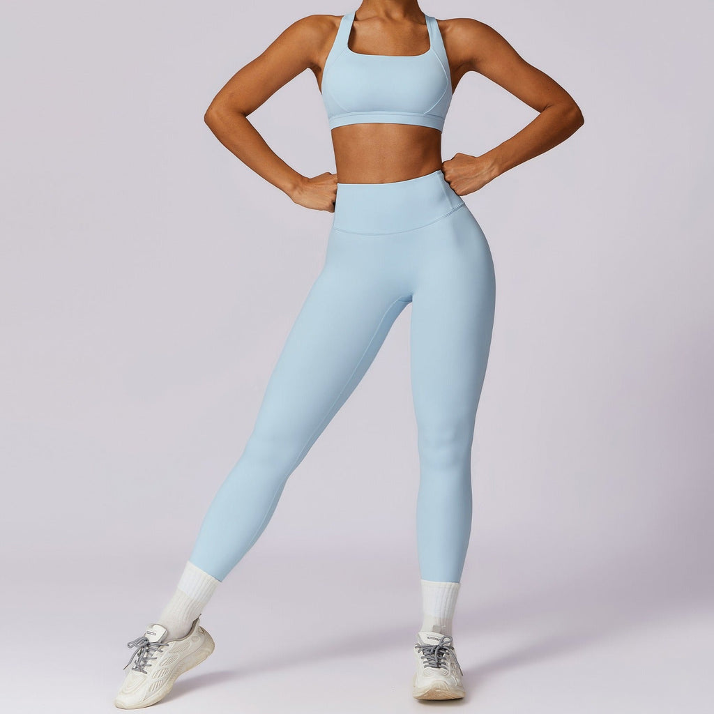 Thea Bra Top & Leggings Set Blue
