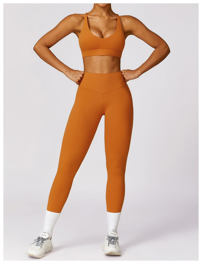 Stephanie Active Bra & Leggings Set Terracotta