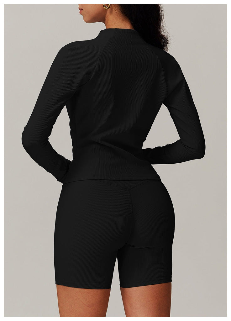 Casey Longsleeve Zip Top & Shorts Set