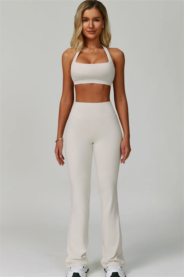 The Bold Halter Sports Bra Flared Leggings 2-Piece Set