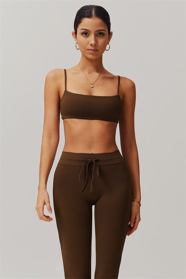 The Resonate Sports Bra Flared Leggings 2-Piece Set Taupe