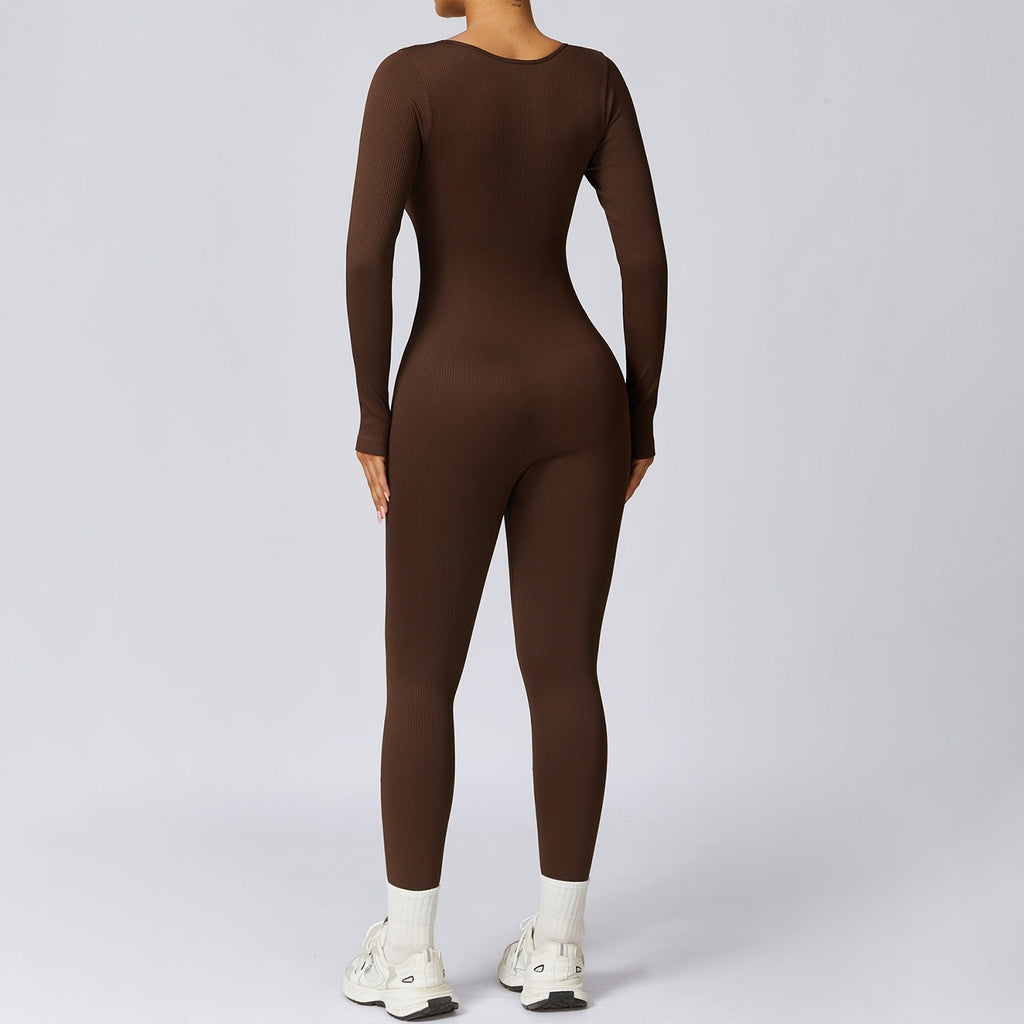Buttoned Snatched Scoop Jumpsuit