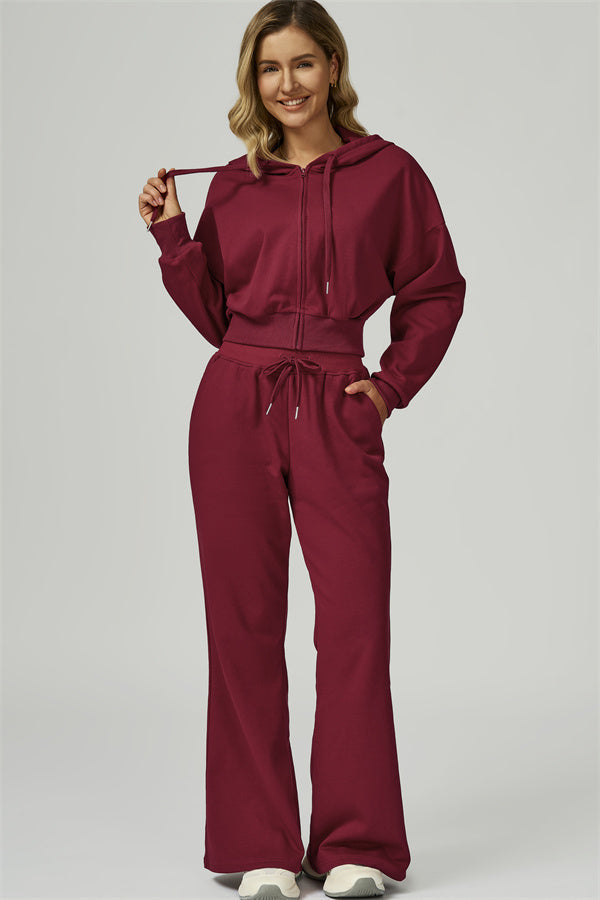 The FlexFit Crop Hoodie Pants 2-Piece Set