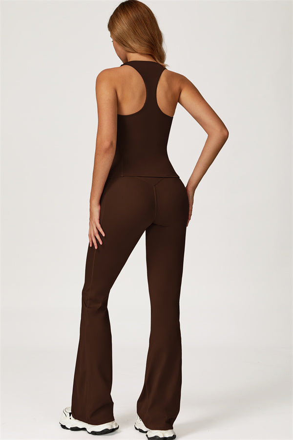 The Glacier Crop Tank Flared Leggings 2-Piece Set