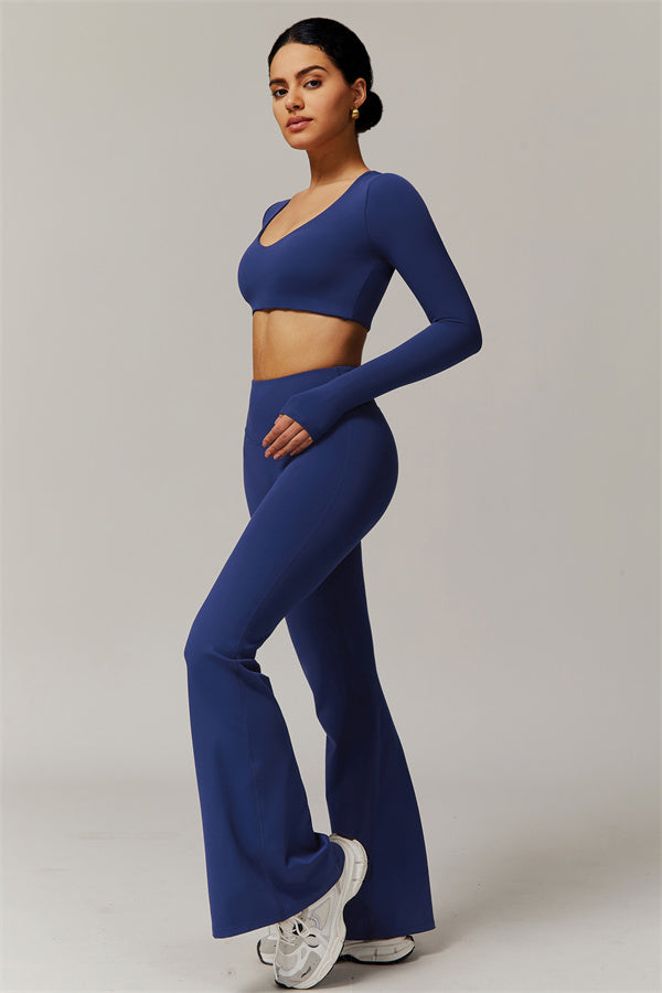 The Delicate Long Sleeve T-shirt Flared Leggings 2-Piece Set