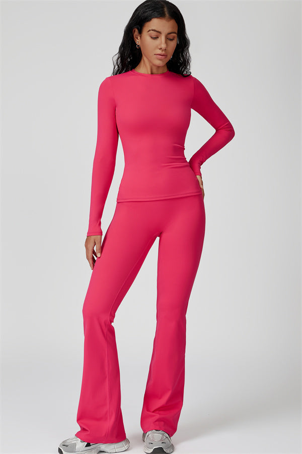 The Oasis Long Sleeve T-shirt Flared Leggings 2-Piece Set