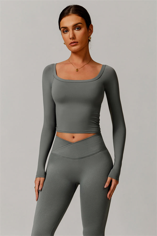 The Vivid Long Sleeve Crop Top Leggings 2-Piece Set