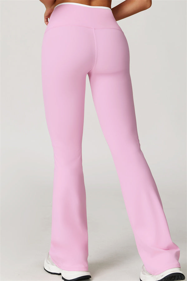 The Quest Cross Back Crop Top Flared Leggings 2-Piece Set