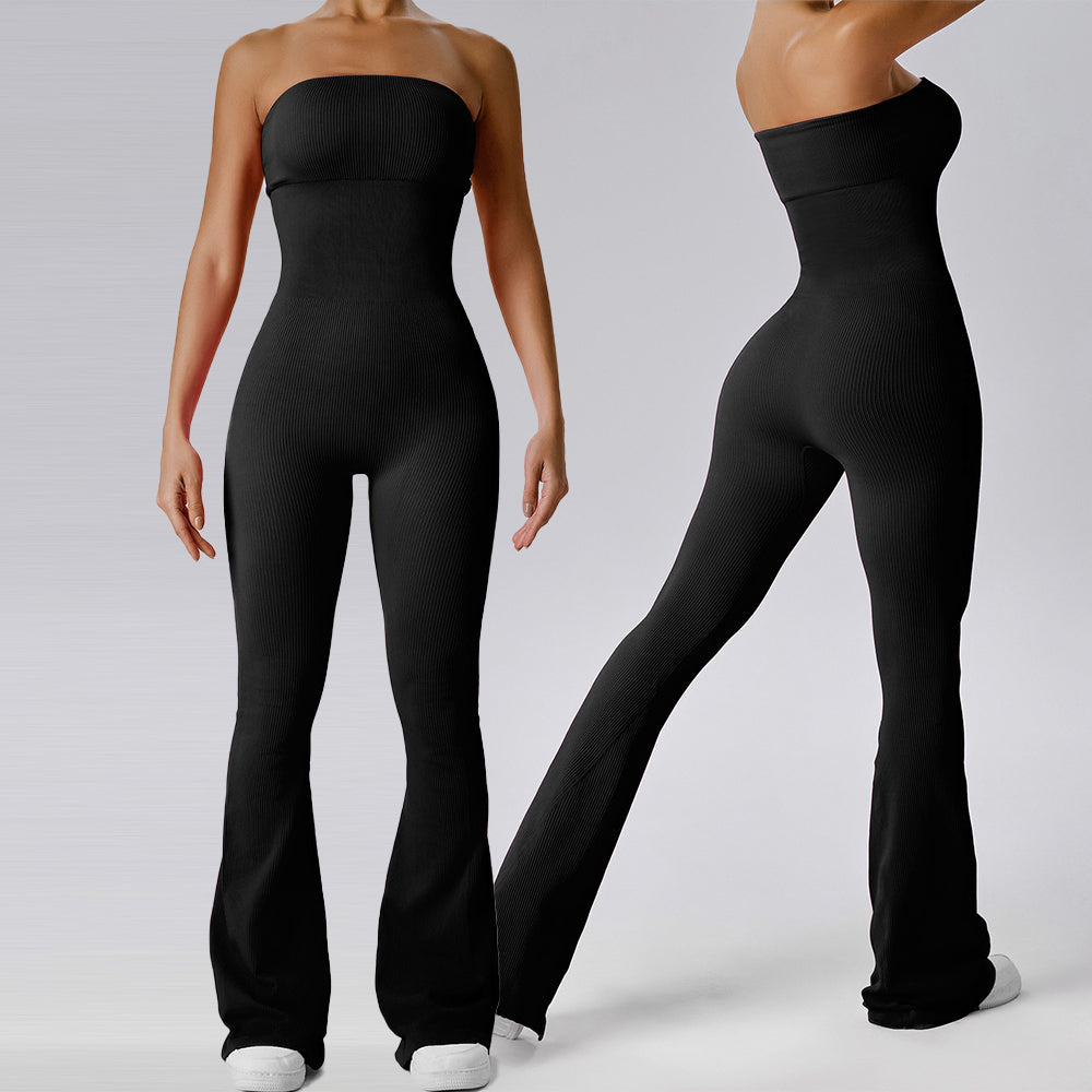 Tube Snatched Flared Jumpsuit