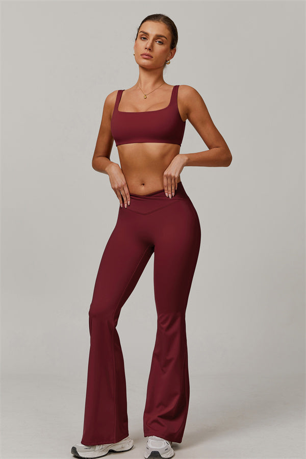 The Halo Sports Bra Flared Leggings 2-Piece Set