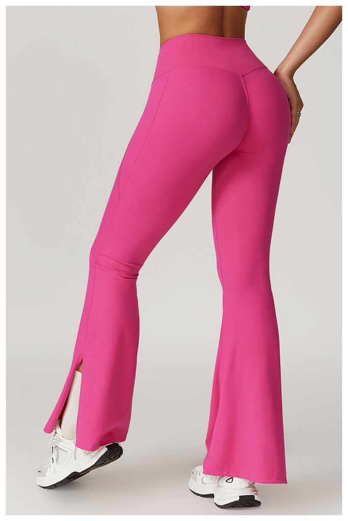 Mira Flared Slit Bottoms Hot pink