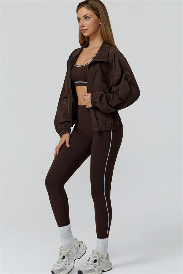 The Venus Zip Jacket Sports Bra Leggings 3-Piece Set