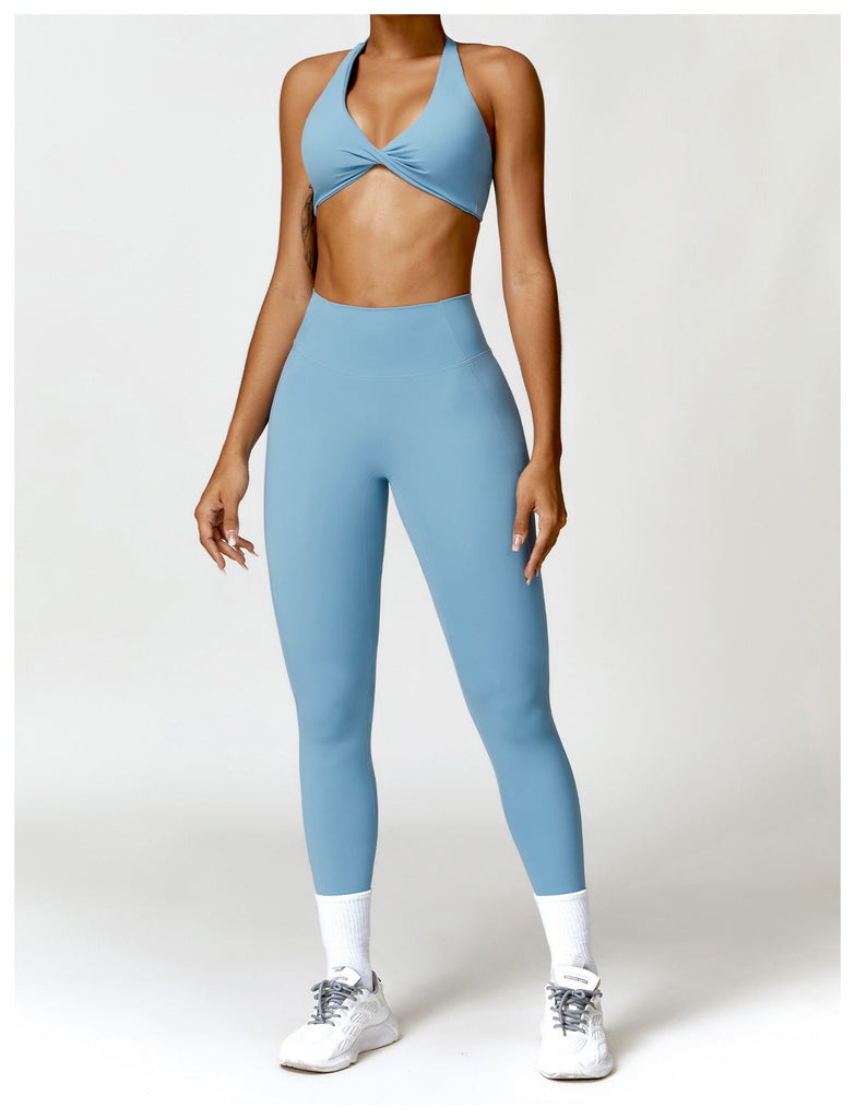 Supreme Twist Top & Leggings Set Blue