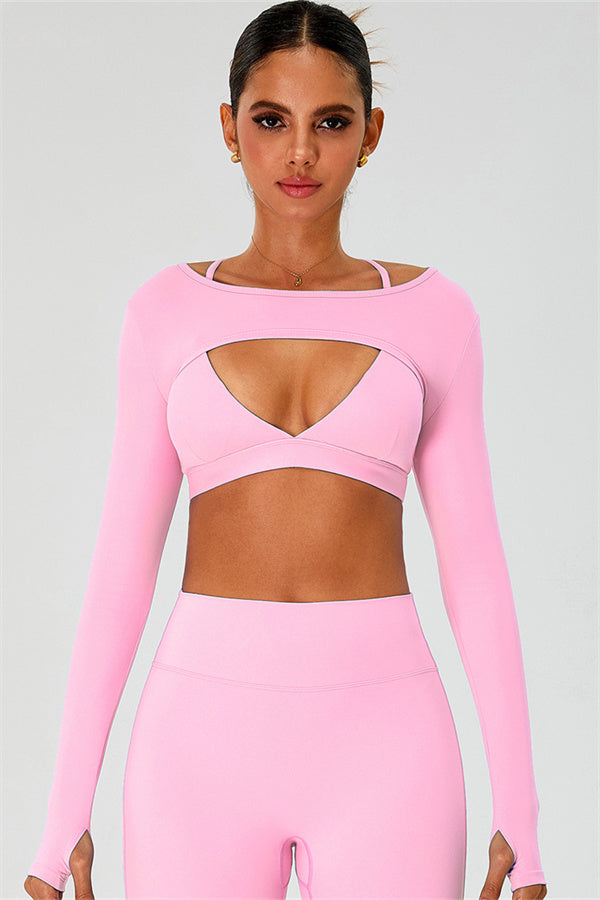 The Ember Sports Bra Crop Top Leggings 3-Piece Set