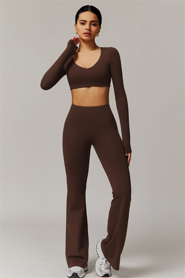 The Delicate Long Sleeve T-shirt Flared Leggings 2-Piece Set