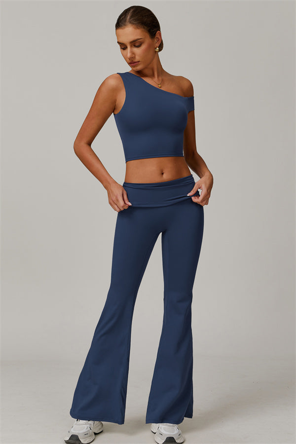 The Pearl Crop Top Flared Leggings 2-Piece Set
