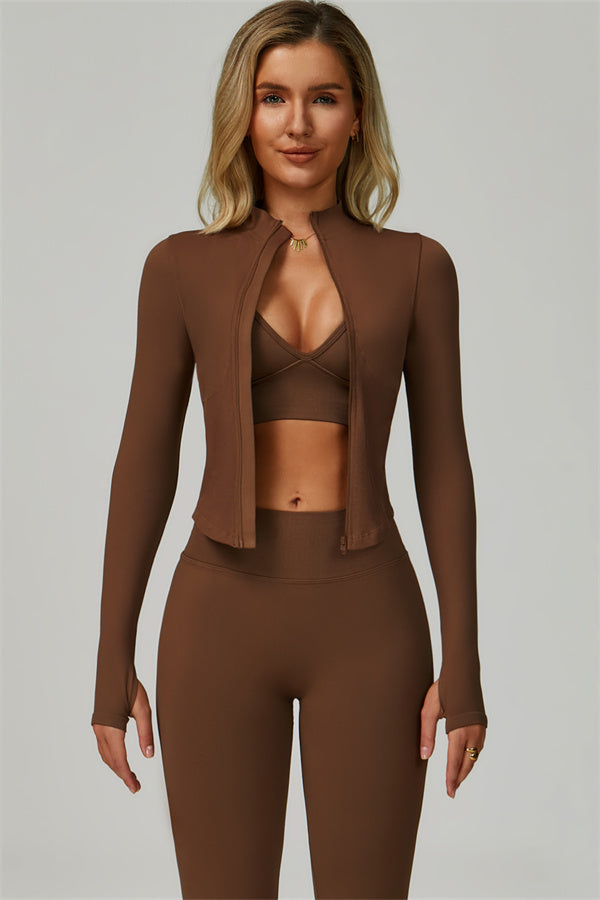 The Empower Jacket Sports Bra Leggings 3-Piece Set