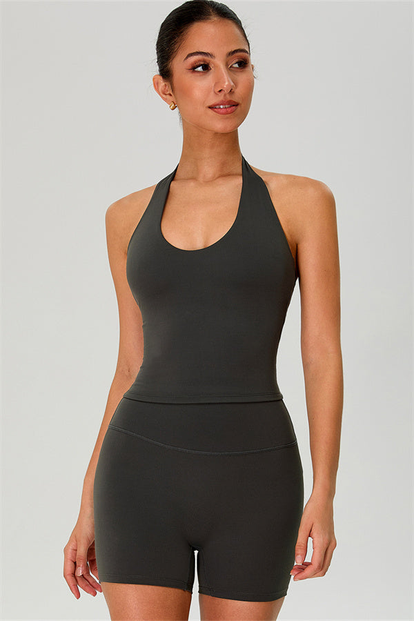 The Solid Halter Tank Top